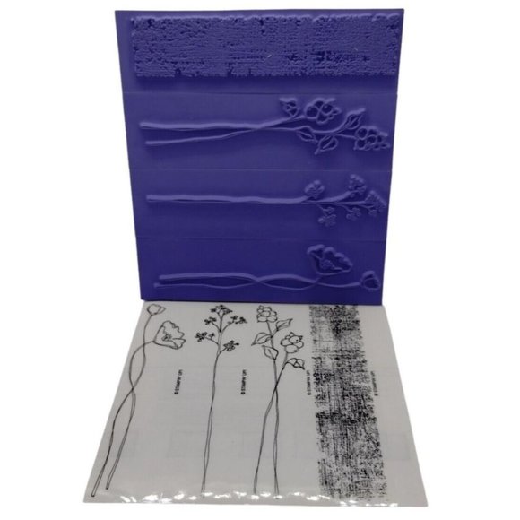 Stampin Up Oh So Lovely 4 Piece Rubber Stamp Kit Unmounted 2006 Floral Retired - Picture 3 of 4